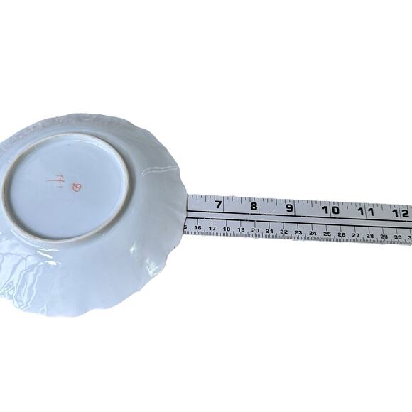 Antique Japanese Porcelain Plates Birds Floral Set of 4 High Rimmed Hand Painted - Picture 6 of 9